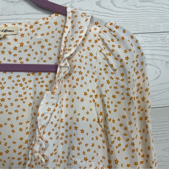 For Love & Lemons Nostalgic Tie Front Dress Mini Drees Size XS Star Print - Picture 10 of 12